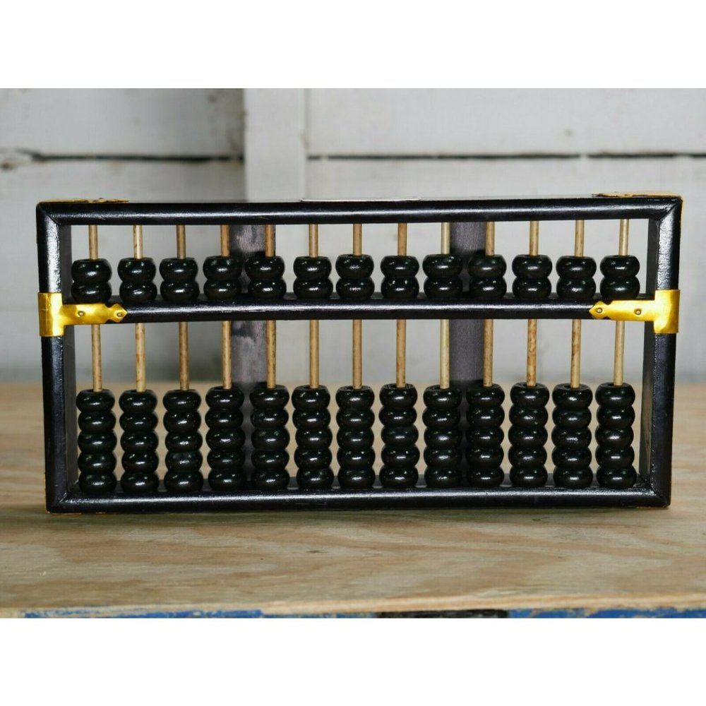 Vintage Chinese Lotus Flower Abacus 13 Rows